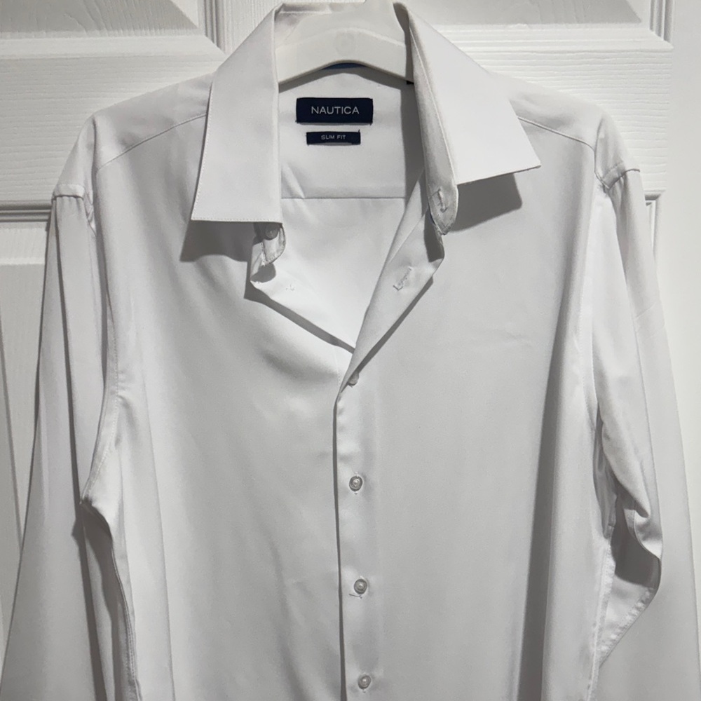 Nautica Men's Crisp White Dress Shirt